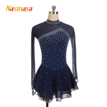 Forno figure skating suit Skating suit performance suit hidden blue long-sleeved custom childrens adult girls competition skirt