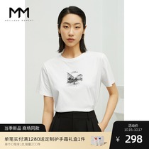 Paris streetscape series MM Mam 2021 autumn new white mercerized cotton design sense print T-shirt 5C7100921