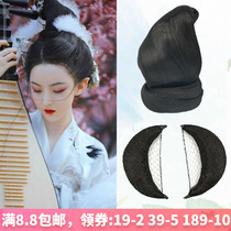 Gooey wig overhead haircut cushion hair Hair Bun Pure Hair Silk Soft Horn Composition Daily Female Hanfu Cos Gufeng Styling