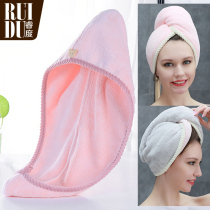 Dry hair hat female super absorbent quick-drying double layer thick scrub hair towel turban soft coral velvet shower cap