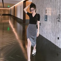 sandro moscoloni temperament Hepburn style suit skirt summer Korean version irregular skirt two-piece set of women