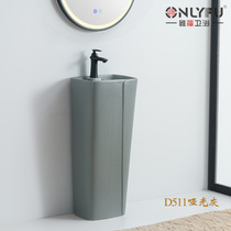 New product Simple matte black balcony column basin Mini wash basin Small floor-to-ceiling wash basin Courtyard small water basin
