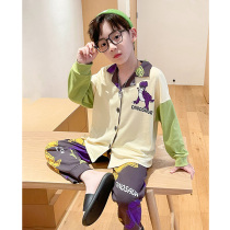 Dinosaur cotton boys pajamas spring and autumn thin long sleeve childrens suit cartoon small boys home clothes