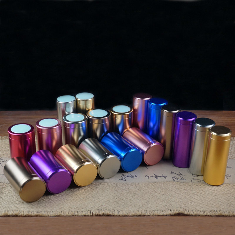 Travel tea set new metal portable seal tank titanium alloy tea can iron box tea box large