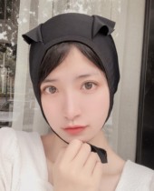 Japanese braid girl pure black and white lace-up swimming cap Loli is comfortable and not hair cute long hair enlarged swimming cap