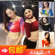  Modern dance belly dance practice clothing 2021 top new short wild modal umbilical black dance clothing
