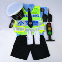 Childrens small police uniform Traffic police special police men and women kindergarten performance suit Electric toy gun performance short sleeve