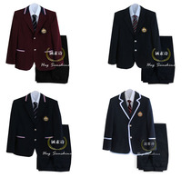 Student long sleeve mens suit three-piece school uniform set student English class uniform autumn and winter graduation chorus boy