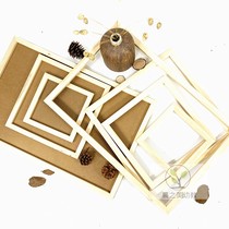 Kindergarten wall decoration material square wooden background works display wooden frame Mori wall decoration hanging decoration