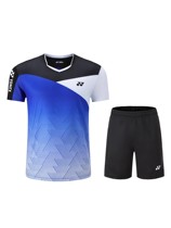 New summer badminton suit suit mens and womens short-sleeved sportswear tops quick-drying air-permeable group purchase custom competition clothes