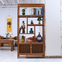 Wood gang master black gold wood color foyer entrance cabinet Solid wood entrance partition cabinet brake screen cabinet New Chinese partition cabinet