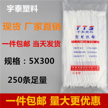 5 * 300mm white plastic self-locking nylon cable tie seal fixing plastic cable strap direct sales width 3 1mm
