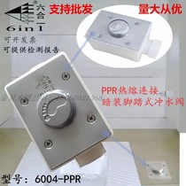Six-in-one 6004-PPR concealed hydraulic pedal squatting toilet flushing valve hospital school public toilet foot stomping