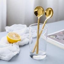 304 stainless steel coffee spoon creative cute European small luxury home Korean long handle gold dessert mixing spoon