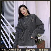 we11done 21PS round neck retro Pearl logo sweater welldone long sleeve women