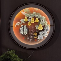 Living room decoration painting New Chinese style entrance Xuanguan corridor Aisle Round Wall Hanging Painting Light Extravagant Restaurant Jade Sculpture