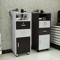 Barber shop hair salon mirror table tool cabinet tool cart hair product display cabinet beauty salon cart wooden cabinet