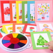 Finger Painting Set Pigment Children Non-toxic Washable Color Mink Kindergarten Painting Tools Finger Painting Book