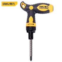 DELI tools T-type telescopic ratchet dual-use screwdriver batch cross word screwdriver screwdriver DL626012