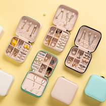 Portable stud earrings jewelry box small exquisite mini small minimalist earrings carry accessories necklace ring storage box