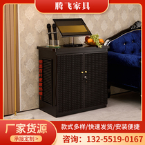KTV song cabinet Bar club box stainless steel rose gold louver door power amplifier cabinet Audio cabinet custom