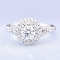 50 points 1 karat diamond ring 18K white gold for wedding diamond ring female GIA naked diamond custom jewelry counter