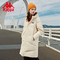 Kappa Capa woman long style down jacket with hat anti-cold suit quilted warm cotton jacket winter