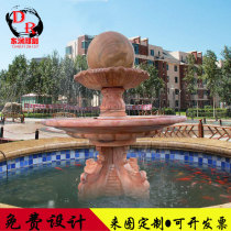 Stone sculpture fountain European-style Feng shui ball Outdoor courtyard running water decoration Marble water bowl Rockery Stone landscape sculpture