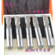 Upper straight shank keyway milling cutter end mill HSS high speed steel two-edge milling cutter Φ3 4 5 6 8 10 12-20
