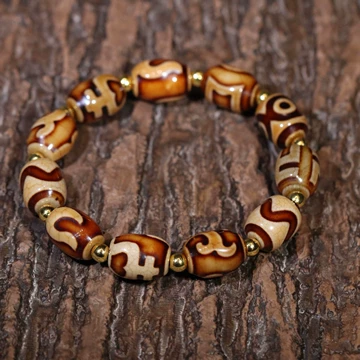 上肯護摩火供天珠‼️西蔵老礦手工伝承護摩火供双虎牙四眼天珠 上肯護摩火供天珠‼️西蔵老礦手工伝承護摩火供