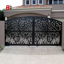 European carved board Villa door Laser cutting steel plate into the door Private garden metal garden landscape wall custom