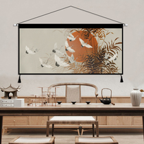 New Chinese decorative painting Chinese style Zen living room sofa background wall hanging painting fabric horizontal version hanging cloth background cloth painting