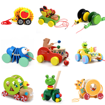 Dragging toddler toy pulling car drawing rope pulling cord toy car baby trolley baby toy 1-3 years old