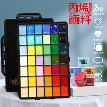Green bamboo acrylic pigment set 42 color 80ml color tool painting dream color head jelly acrylic painting pigment set box