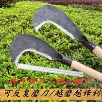 Hand-forged scimitar mowing grass long-handled sickle stainless steel sharp outdoor open-road knife chopping mountain knife chopping firewood cutting kitchen knife