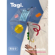 Tagi rain shower umbrella Rain-ball umbrella green mig transparent coloured handle Cubic ball 3 Color in
