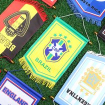 World Cup top 32 pentagonal hanging flag bar decoration football exchange flag European club hanging flag can be customized