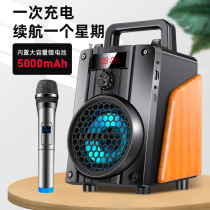 Outdoor sound Singing special wireless Bluetooth speaker subwoofer square dance high volume with dual microphone microphone