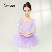 Sansha France Sansha long-sleeved TUTU skirt childrens body clothes ballet dance clothes practice competition dress