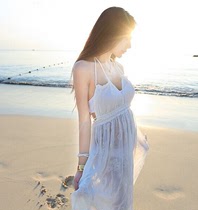 Beach dress halter neck swimsuit female sundress sexy Korean halter back spa bikini small fragrant wind swimsuit