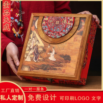 High-end ancient tree Puer tea cake packaging gift box Fuding white tea cake 357g single and double cake wooden tea cake storage box