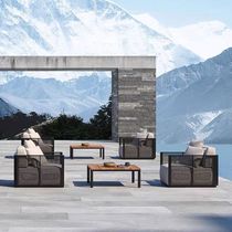 Simple modern leisure outdoor sofa gilded stainless steel chair designer garden villa hotel resort furniture