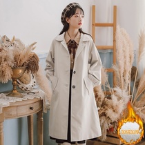 This years popular small windbreaker coat womens spring and autumn 2021 new long British style temperament
