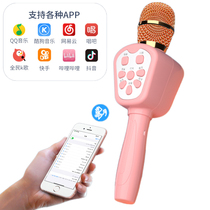 Childrens projection microphone Bluetooth baby toy karaoke singing audio integrated mobile phone microphone wireless girl