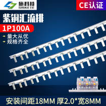 Bus C45 DZ47 1P circuit breaker connection strip 1 meter 100A copper connection copper strip 2 0 thick*8mm wide