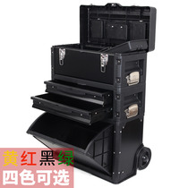 Tie Rod toolbox multifunctional three-layer combined tie rod hardware toolbox pulley movable hardware tool cart