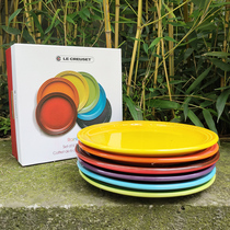  18cm Colorful rainbow color round cool color tableware plate flat plate vegetable plate color dinner plate plate Fruit plate Porcelain plate
