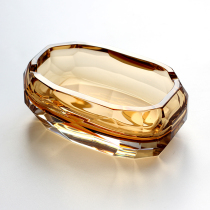 Nordic trend polyhedron crystal ashtray household personality European ashtray shiny and luxurious color handmade