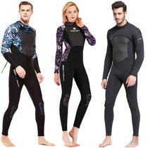 3MM thick men and women warm cold winter swimming swimsuit diving suit floating long sleeve one-piece jellyfish coat deep diving 2 Fishing Suit