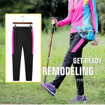 Outdoor quick-drying pants womens spring and autumn summer thin sports trousers mountaineering hiking elastic breathable quick-drying pants middle-aged and elderly